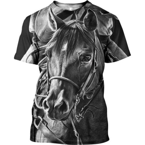 CLOOCL Newest Horse Men T-shirts 3D Print Men Clothing Short Sleeve Casual Women Harajuku Pullovers Tops