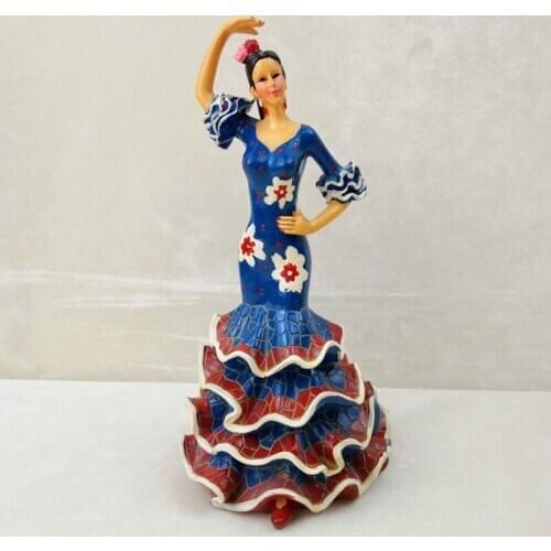 New Handmade Painted Flamenco Dancer Resin Crafts Creative Home Decortion Tourism Souvenir Gift
