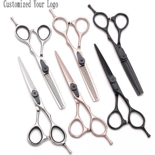 5.5" 16cm Stainles Customized Logo Hairdressing Scissors Salon Cutting Shears Thinning Scissors Professional Hair Scissors C9015