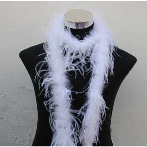 Wholesale 2 Meter Whit Fluffy Ostrich Feather Boa Costume/Shaw/Wedding Dancer party decoration and DIY feathers for crafts plume