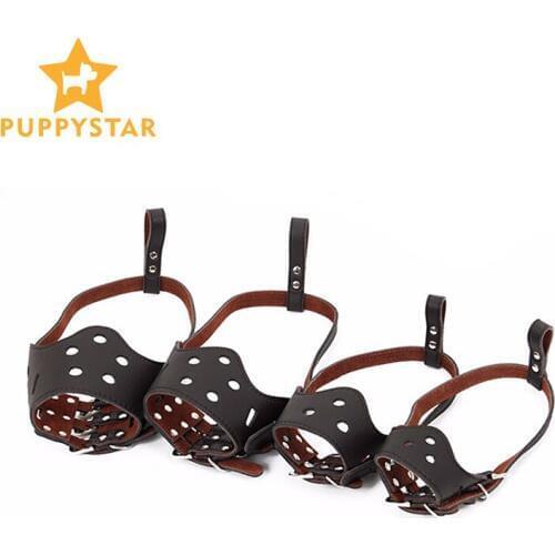 Pet Dog Collar Leather Muzzle High Quality Breathable Dog Muzzle For Prevent Small Medium Large Dog Bark&Bite Muzzle YS0061