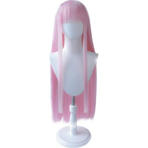 Anime DARLING In The FRANXX Cosplay Wig Zero Two Role Play Carnival Hairpin Headband Accessories Women Girls Long Pink Wigs