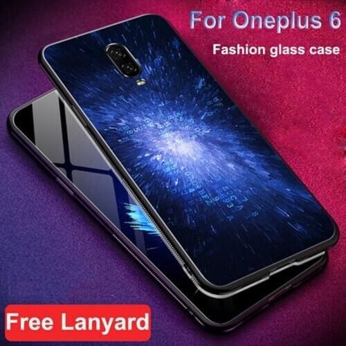 Luxury Tempered Glass Phone Cases For Oneplus 6 Soft TPU Bumper Silicone Protective Oneplus6 case One plus 6 funda 1+6 Coque