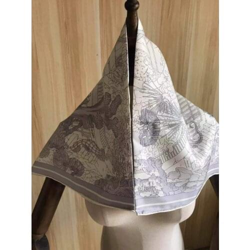 2021 new arrival elegant 70*70 cm scarves 100% pure silk twill hand made roll shawl wrap for women high quality