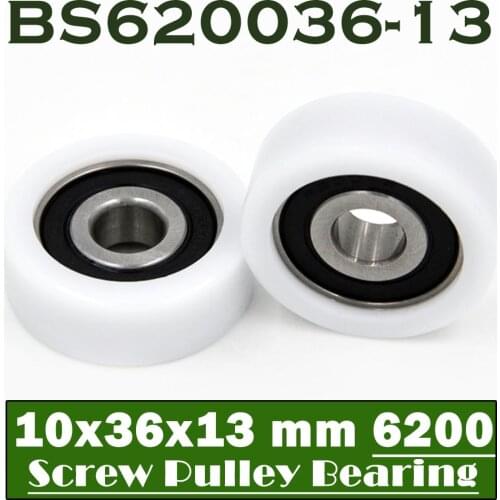 6200 2RS Ball Bearing Covered With POM plastic 10*36*13 mm ( 2 PCS ) Plastic Pulley Bearings 6200 RS