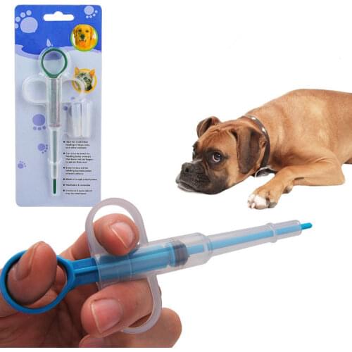 Dog Cat Piller Medicine Dispenser Leak-proof PP Pills Capsule Tablet Pusher Feeding Injection Needle Kit Pet Puppy Dog Feeder