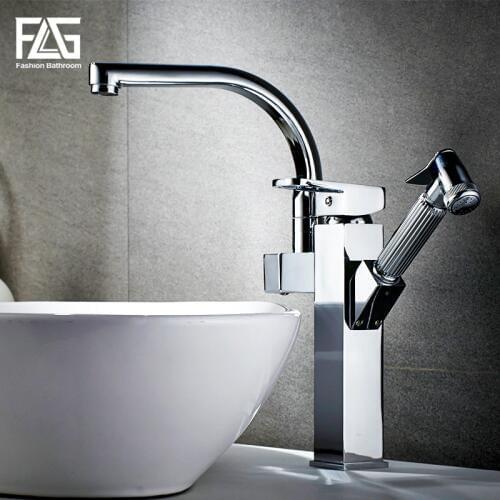 FLG kitchen Faucets Chrome rotatable kitchen pull out water mixer Faucets flexible kitchen water sink mixer tap armatur