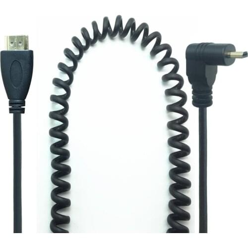 HDMI Type A to Micro HDMI Type D Up & Down & Left & Right Angled Elbow Spring Expand Cable 1080p Micro HDMI audio for Tablet