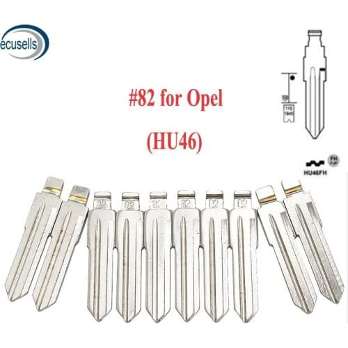 10PCS,Universal Remote Flip Key Blade 82# for KD Remotes HU46 Left Blade for Opel NO.82