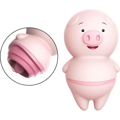 6 Modes Cute Pig Tongue Licking Vibrator Nipple Massager Clitoris Stimulator Sex Toys for Woman Female Masturbator