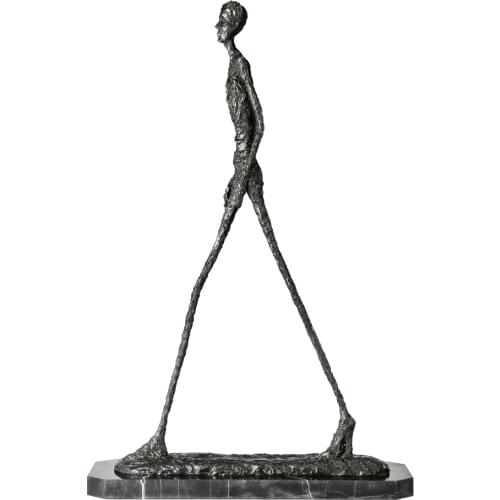 High Quality Abstract Sculpture Walking Man Bronze Statue Famous Giacometti Art Replica Statuette Skeleton Figurine Home Decor