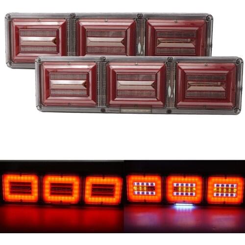 Trailer Truck Dynamic Car Truck Tail Light Rear Brake Light Stop Strobe Turn Signal Flowing Signal Lamp for Caravan Boat Lorry