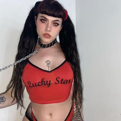 2021 Sleeveless Patchwork Lace Up Backless Embroidery Tank Top Spring Summer Women Fashion Sexy Streetwear Clothings