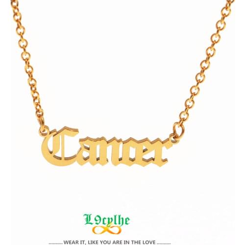12 Zodiac Signs Pendant Necklace Boho Jewelry Horoscope Bijoux Femme Choker Stainless Steel Chain Necklaces For Women Men Gift