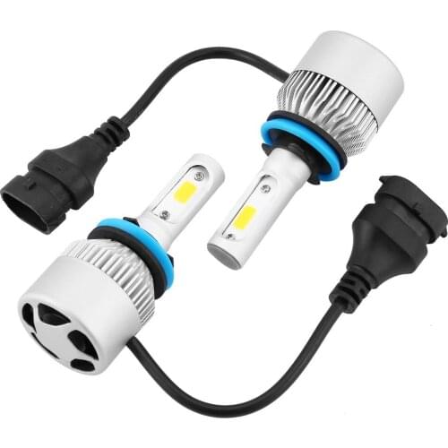 2Pcs/Set Portable S2 LED Headlights H8/H9/H11 72W LED Yellow Light Source COB Chip Lamp Auto Bulbs Lighting System