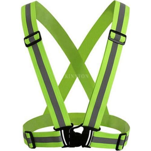 200Pcs/Lot Unisex Outdoor Cycling Safety Vest Bike Ribbon Bicycle Light Reflecing Elastic Harness For Night Riding Running