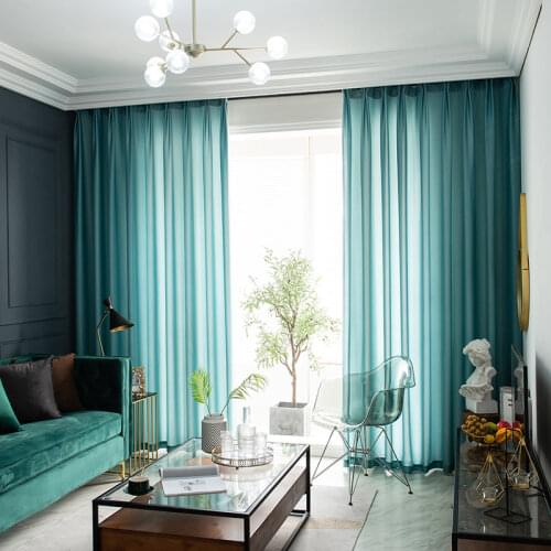 2021 Nordic Sheer Curtains for Living Room Bedroom Solid Thicken Tulle White Gray Voile Curtain Elegant Drapes Simple Backdrop