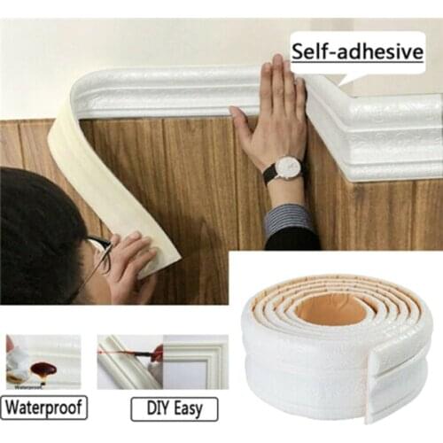 3D Foam Wall Stickers Self Adhesive Waterproof Baseboard Wallpaper Border Wall Sticker Living Room Bedroom Home Decorations
