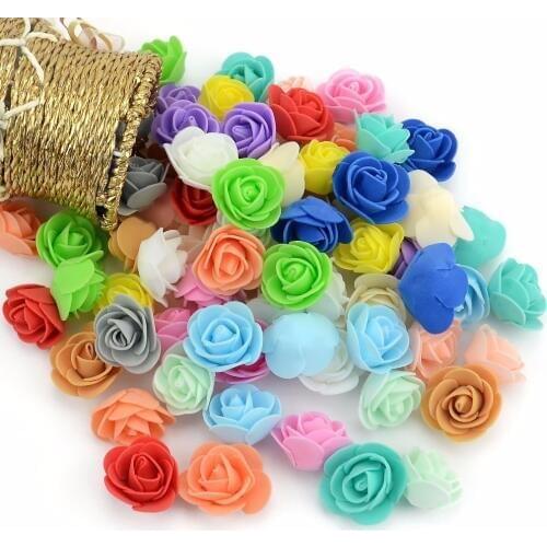 50PCS/Bag Mini PE Foam Rose Flower Head Artificial Rose Flowers Handmade DIY Wedding Home Decoration Festive & Party Supplies