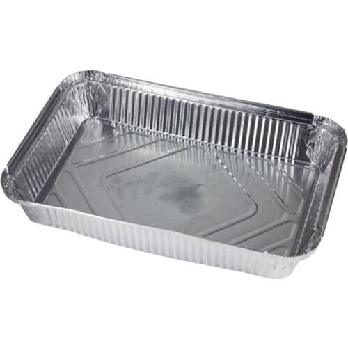 500pcs/lot 2250ml Aluminum Foil Barbecue Dinner Plate Food Grade Square Lunch Box with Lid