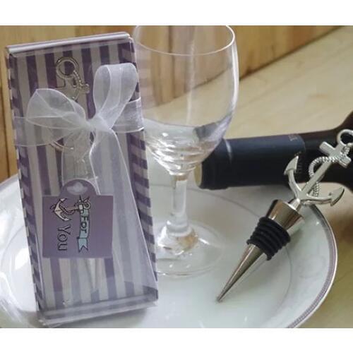 80pcs/lot zinc alloy wedding favors and gifts of anchor wine stoppers event party souvenirs supplies