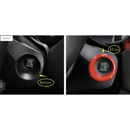 Accessories For Jeep Compass 2017 - 2020 ABS Colorful Start Stop Engine Push Switch Button Key Ring Molding Cover Kit Trim 1 Pcs