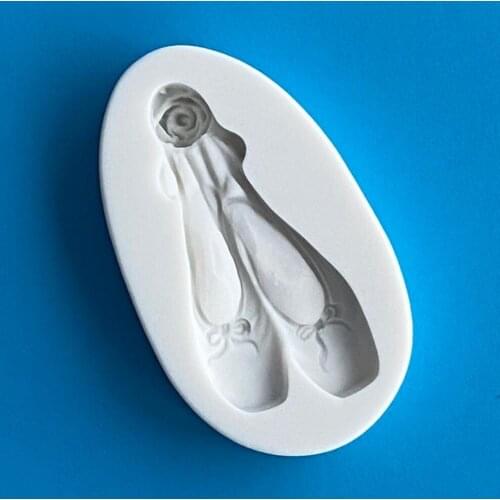 Ballet Shoes Silicone Mould Mold Paperclay Cake fondant Resin