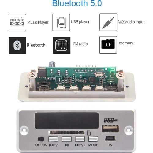 Bluetooth5.0 MP3 Decoding Board Module Wireless Car USB MP3 Player TF Card Slot / USB / FM / Remote Decoding Board Module