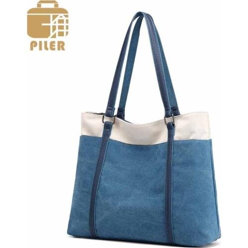 Large Women Canvas Shoulder Bag Luxury Shopper Bag Travel Tote Bag Canvas Ladies Purses and Handbags Designer Messenger Bag