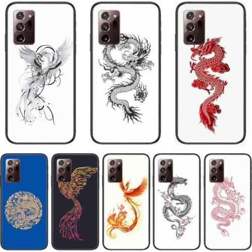 Dragon Phone Case cover hull For SamSung note20 10 9 8 4 pro plus black prime soft bumper Transparent