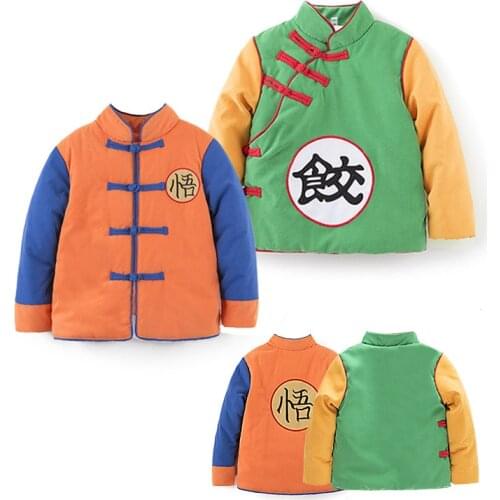 Infant Baby Goku Warm Winter Cotton Shirt Coat Kids Halloween Cosplay Costumes Party Role Play Dress Up Photography Outfit Props