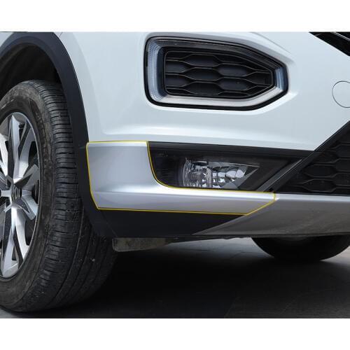 For VW Volkswagen T-ROC TROC T ROC 2017 2018 Accessories Car-Styling ABS Matte Front Side Bumper Protector Guard Cover Trim 2pcs