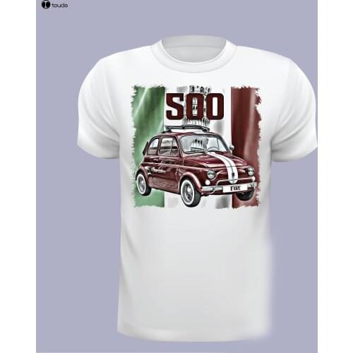 Summer Style Tees Male Harajuku Top Fitness Brand Clothing Classic Italy Car 500 MenS T Shirt Italian Flag, White T Shirts