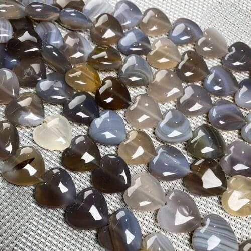 2021 Hot Sale Natural Stone Agate Turquoise Rose Quartz Beads Love Heart Shaped Loose Bead Jewelry Making DIY Bracelet Necklace
