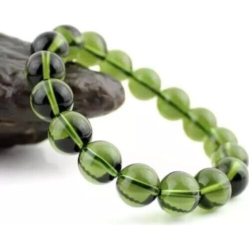 Hot Sale A++ Natural Moldavite green aerolites crystal stone Bracelet energy apotropaic 22g-36g/ lot Unique Bracelet