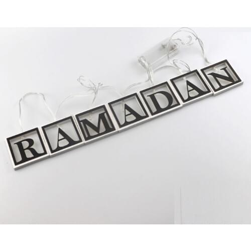 Eid Mubarak Decoration LED String Light Night Lamp Hanging Ramadan Islamic Party Supply