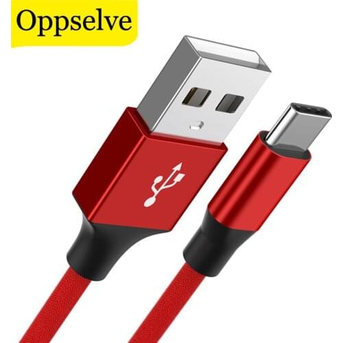 Oppselve USB Type C Cable For Samsung S10 S9 S8 Fast Charge Type-C Mobile Phone Charging Wire Cable For Xiaomi mi9 Redmi note 7