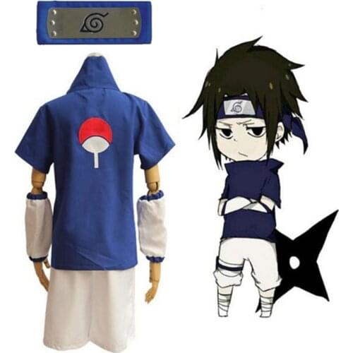 Anime Haruto Cosplay Uchiha Sasuke Costume Outfit Adult Women Men Halloween Carnival Costume Top+Short Stitched High Quality