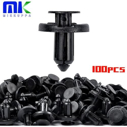MIKKUPPA 100PCS Bumper Clips 8mm Push Fender Flare Fastener for Infiniti and Nissan Plastic Rivet Retainer Clips