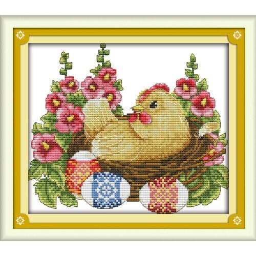 A little bear with a hat cross stitch kit aida 14ct 11ct count printed canvas stitches embroidery DIY handmade needlework