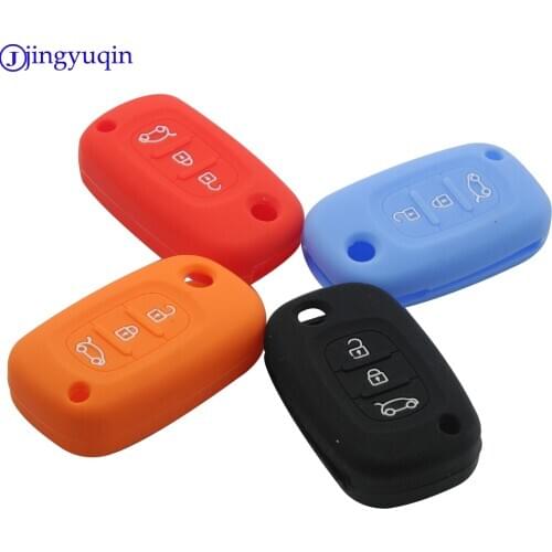 Jingyuqin New Remote Car Key Fob Silicone Case Cover Protector For LADA Sedan Largus Kalina Granta Vesta X-Ray XRay 3 Button
