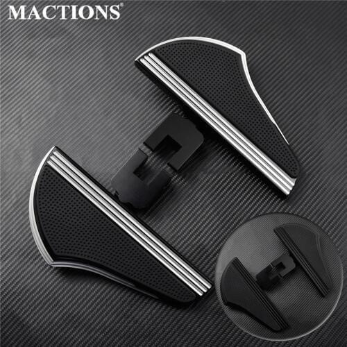 Motorcycle CNC Defiance Footboard Driver Floorboards Black Foot Rests And Chrome Male Mount Foot Pegs For Indian 2014-2019