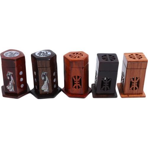 Mahogany Rosewood Toothpick Holders Solid Wood Hollowed Toothpick Holder Creative Toothpick Box Home Table Decoration