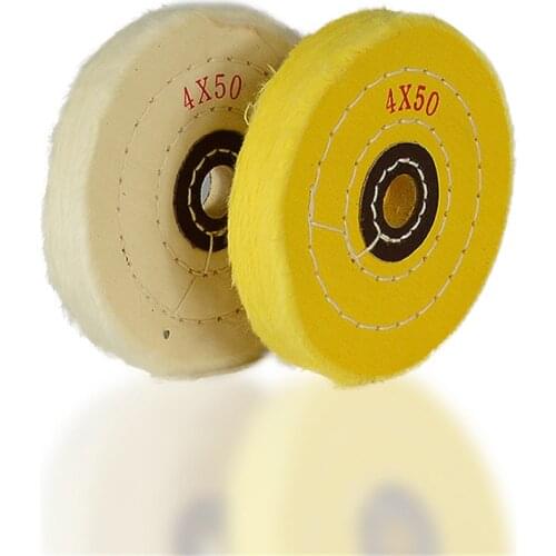 Buffing Wheel Mirror Polish Tools 3 4 5 6 Inch White / Yellow Inner Hole 10-16Mm for Metal Polishing Tool Cotton Cloth Wheel