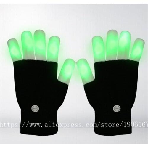 RGB colorful led gloves luminous finger novelty gloves party supplies dancing club props light up toys glowing unique gloves