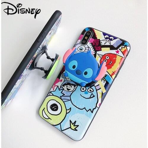 Disney Mickey Mouse Mobile Phone Airbag Holder Lazy Desktop Three-dimensional Silicone Cute New Cartoon Folding Stand