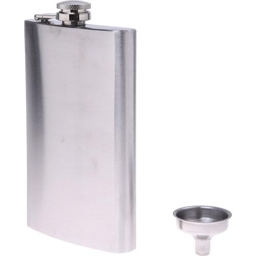 Stainless Steel Whisky Liquor Alcohol Pocket Hip Flask +Funnel