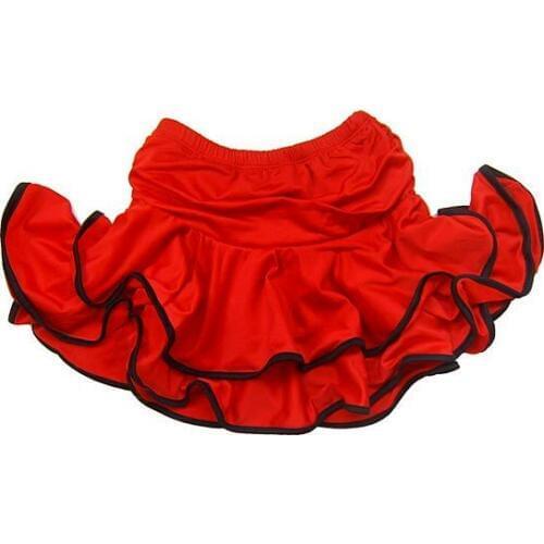 Dance childrens Latin dance clothing lotus leaf skirt big red black skirt adult Latin skirt