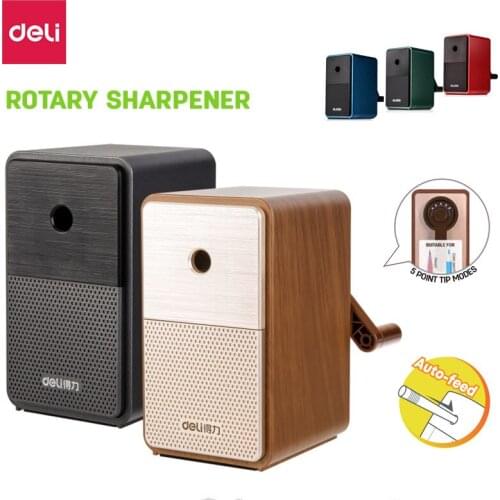 Deli Pencil Sharpener Classic Model for Different Tip Sizes Long Lasting Blade School Stationery Hand Crank Sharpeners 71160