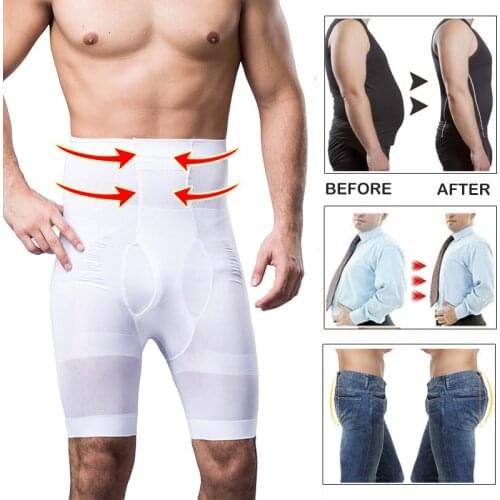 Men Shapers Control Panties U Shape Crotch Underwear Pants Male Stretch Slimming Body Shaper Shapewear Pants M/L/XL